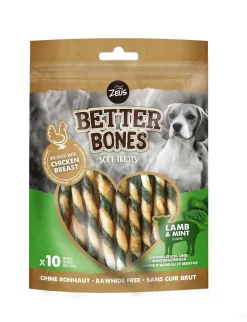 Os à mâcher pour chien agneau et menthe Zeus Better Bones WrapTwist - x 10