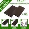 Pack complet terrasse composite chocolat 15 m2
