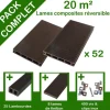 Pack complet terrasse composite chocolat 20 m2