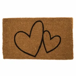 Paillasson 2 cœurs coloris noir - 40 x 72 cm