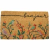Paillasson bonjour oiseaux sur fleurs coloris multicolore - 40 x 72 cm
