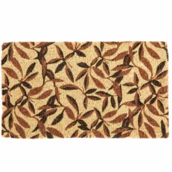 Paillasson branche végétale coloris multicolore en fibre de coco - 40 x 72 cm