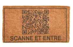 Paillasson coloris marron en fibre de coco - 40 x 72 cm