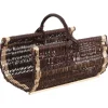 Panier à bûches bicolore en osier 50 x 37 x 43 cm