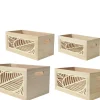 Panier de rangement en bois de Paulownia naturel taille 2 - 31 x 17 x 14 cm