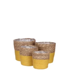 Panier en zostère jaune Rachel - Ø 18 x H 18 cm