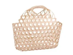 Panier ovale Lio en bambou naturel ajouré Cav Service - 29 x 12 x 29 cm