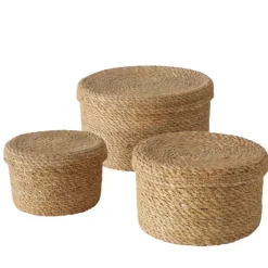 Panier rond en algues marron Sophy M - Ø 20 x H 12 cm