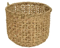 Panier rond en jacinthe d'eau avec poignée taille 1 - Ø 40 x H 34 cm