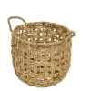 Panier rond en jacinthe d'eau avec poignée taille 3 - Ø 29 x H 26 cm