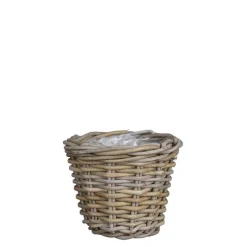 Panier rond en osier gris Marcia - Ø 20 x H 16 cm