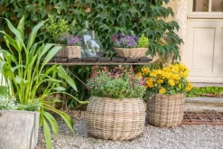 Panier rond haut en osier gris Marcia - Ø 36 x H 35 cm