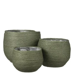 Panier rond vert en papier Jorck - Ø 26 x H 24 cm