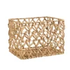 Panière rectangulaire coloris beige en jacinthe d'eau - 26 x 36 x 26 cm
