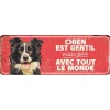 Panneau d'avertissement chien coloris rouge en métal galvanisé D&D Home - 40 x 13 x 0,3 cm
