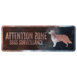 Panneau d'avertissement coloris noir en métal galvanisé D&D Home - 40 x 13 X 0,3 cm