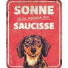 Panneau d'avertissement dachshund coloris rouge en métal galvanisé D&D Home - 25 x 20 x 0,3 cm