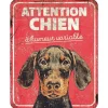Panneau d'avertissement dobermann coloris rouge en métal galvanisé D&D Home - 25 x 20 x 0,3 cm