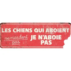 Panneau d'avertissement général coloris rouge en métal galvanisé D&D Home - 40 x 13 x 0,3 cm