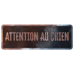 Panneau d'avertissement général coloris noir en métal galvanisé D&D Home - 40 x 13 X 0,3 cm