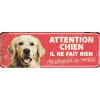 Panneau d'avertissement golden retriever coloris rouge en métal galvanisé D&D Home - 40 x 13 x 0,3 cm