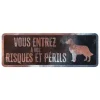 Panneau d'avertissement golden retriever coloris noir en métal galvanisé D&D Home - 40 x 13 X 0,3 cm