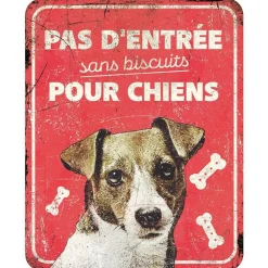 Panneau d'avertissement jack russel coloris rouge en métal galvanisé D&D Home - 25 x 20 x 0,3 cm