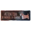 Panneau d'avertissement terrier coloris noir en métal galvanisé D&D Home - 40 x 13 X 0,3 cm
