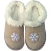 Pantoufles d’intérieur fourrées à motif flocon unisexe