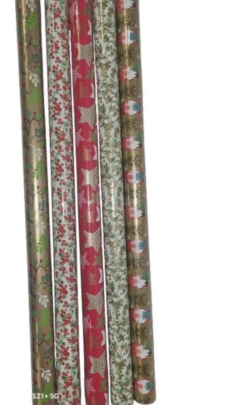 Papier cadeau multicolore traditionnel en rouleau - 70 cm x 2 m
