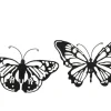Papillon coloris noir en métal - 18 x 11,7 cm