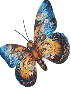 Papillon en métal multicolore Riviera décor A petit modèle - 23 cm