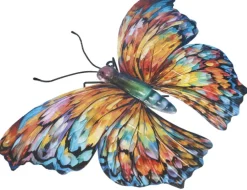 Papillon en métal multicolore Riviera décor B grand modèle - 45 cm