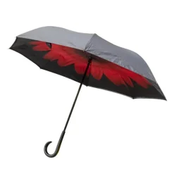 Parapluie honfleur rouge et noir en acier et polyester