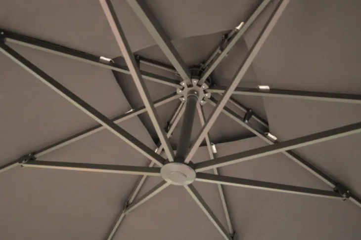 Parasol déporté bio, orientable et inclinable, gris - PROLOISIRS NH - 3x3m