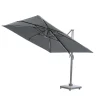 Parasol déporté carré avec LED en aluminium et polyester coloris anthracite - 3 x 3 m