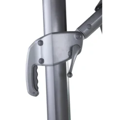 Parasol déporté carré avec LED en aluminium et polyester coloris anthracite - 3 x 3 m