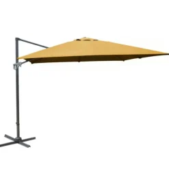 Parasol déporté en aluminium couleur curry Proloisirs - 3 x 4 m