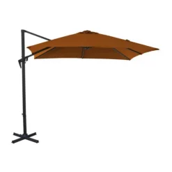 Parasol déporté gris en aluminium inclinable et rotatif  Proloisirs Roma - 2,5 x 2,5 m