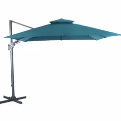 Parasol déporté orientable et inclinable bleu PROLOISIRS NH bio - 3x3m