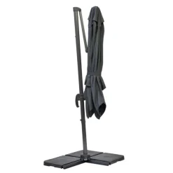 Parasol déporté orientable gris 300 x 300 cm