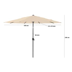 Parasol droit gris en aluminium Proloisirs- ø 350 cm