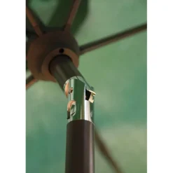 Parasol droit rond en aluminium couleur curry Proloisirs Tilt - Ø 3 m