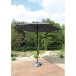 Parasol droit rond grsi en aluminium Proloisirs Tilt - Ø 3 m