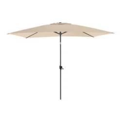Parasol gris écru à manivelle inclinable Proloisirs - 3 x 2 m