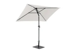 Parasol rectangulaire à manivelle coloris beige en aluminium et polyester - 210 x 150 cm