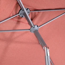 Parasol rectangulaire à manivelle coloris orange en aluminium et polyester - 210 x 150 cm