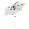Parasol rond à manivelle coloris beige en aluminium et polyester - Ø 270 cm