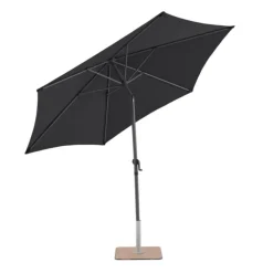 Parasol rond à manivelle coloris bleu en aluminium et polyester - Ø 270 cm