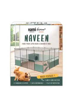 Parc pour lapin nain et cochon d'Inde coloris vert Hamiform Naveen - 142 x 105 x 72 cm